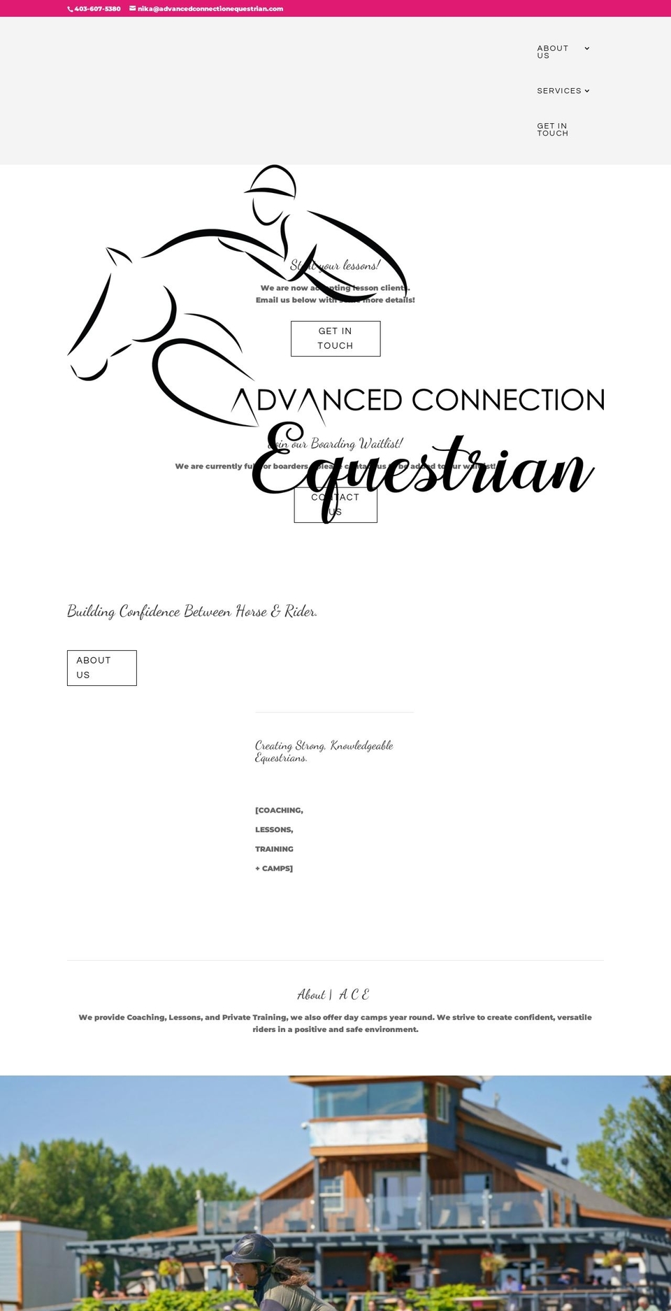 advancedconnectionequestrian.com — Shopify storefront screenshot