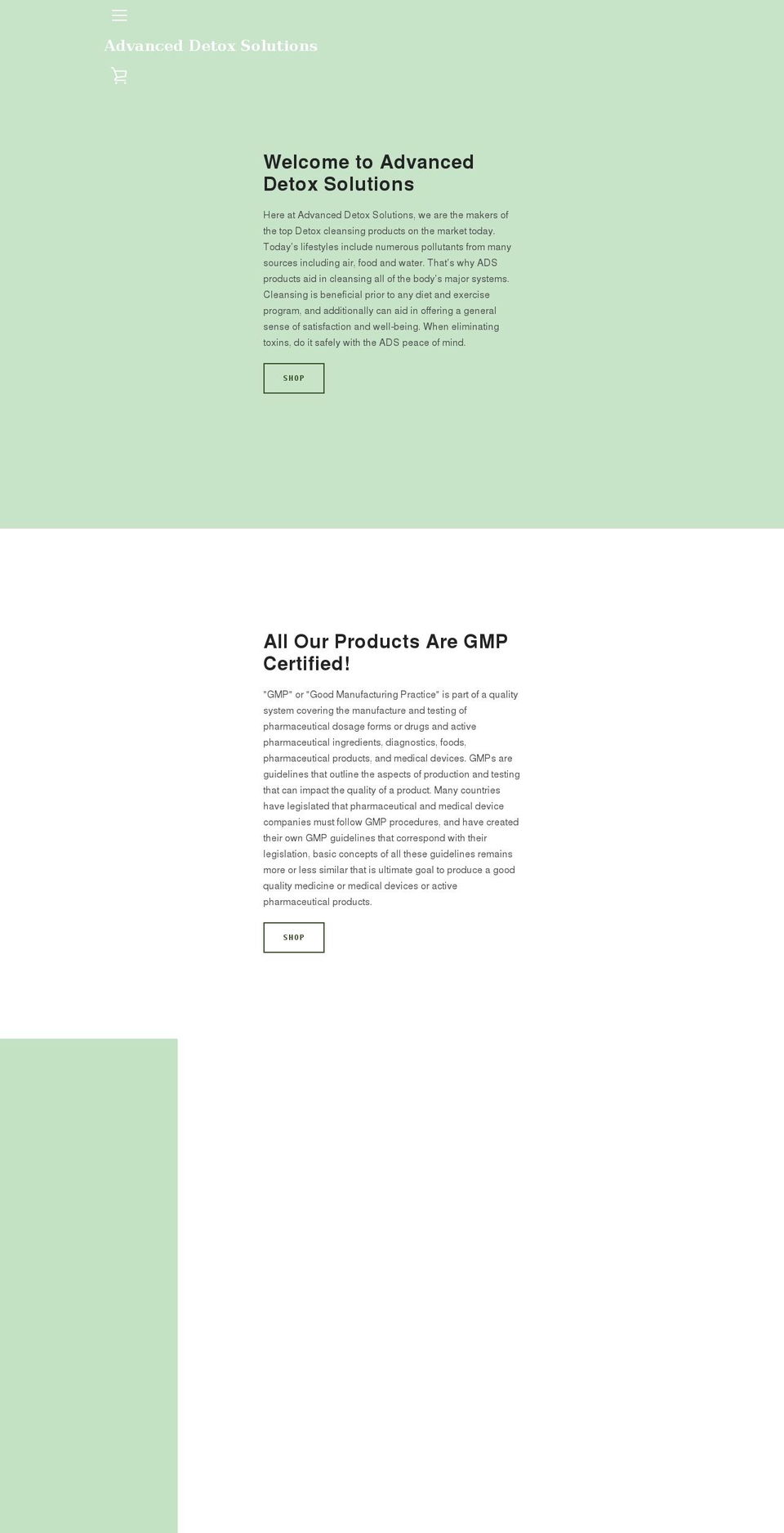 advanceddetoxsolutions.com shopify website screenshot