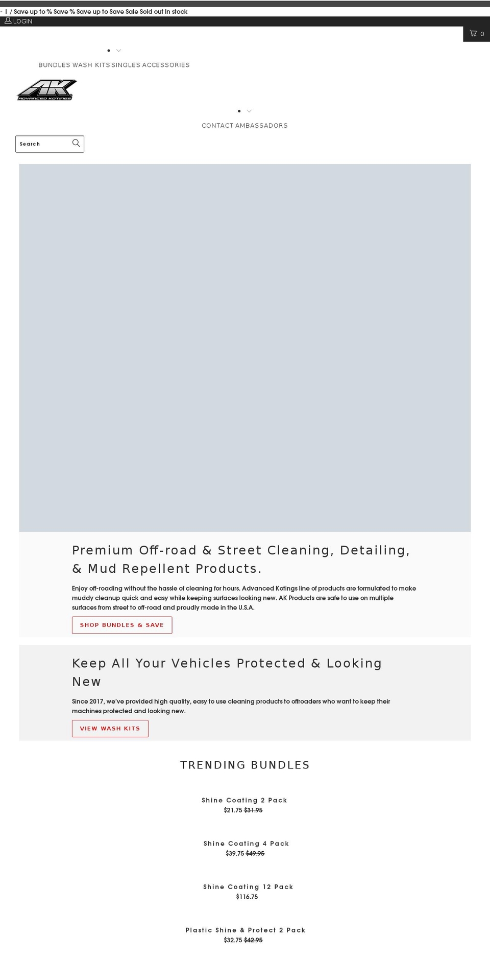 advancedkotings.com shopify website screenshot