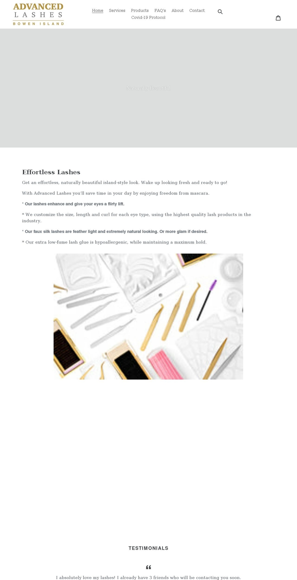 advancedlashes.ca shopify website screenshot