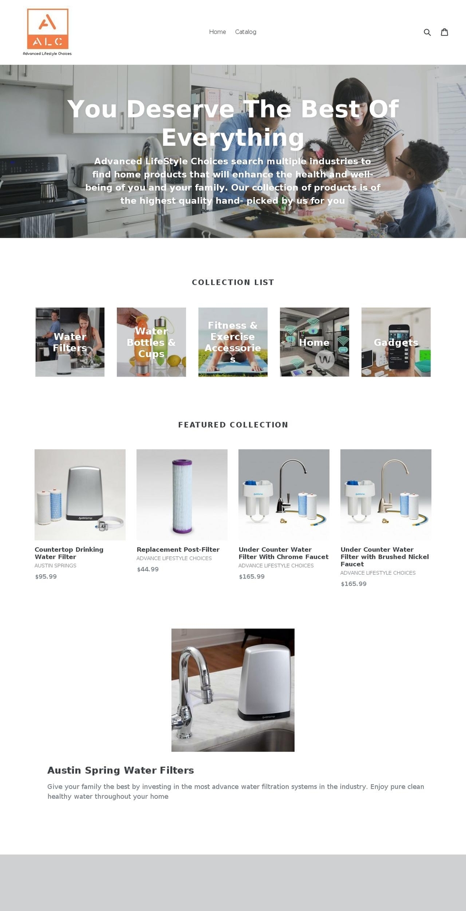 advancedlifestylechoices.com — Shopify storefront screenshot