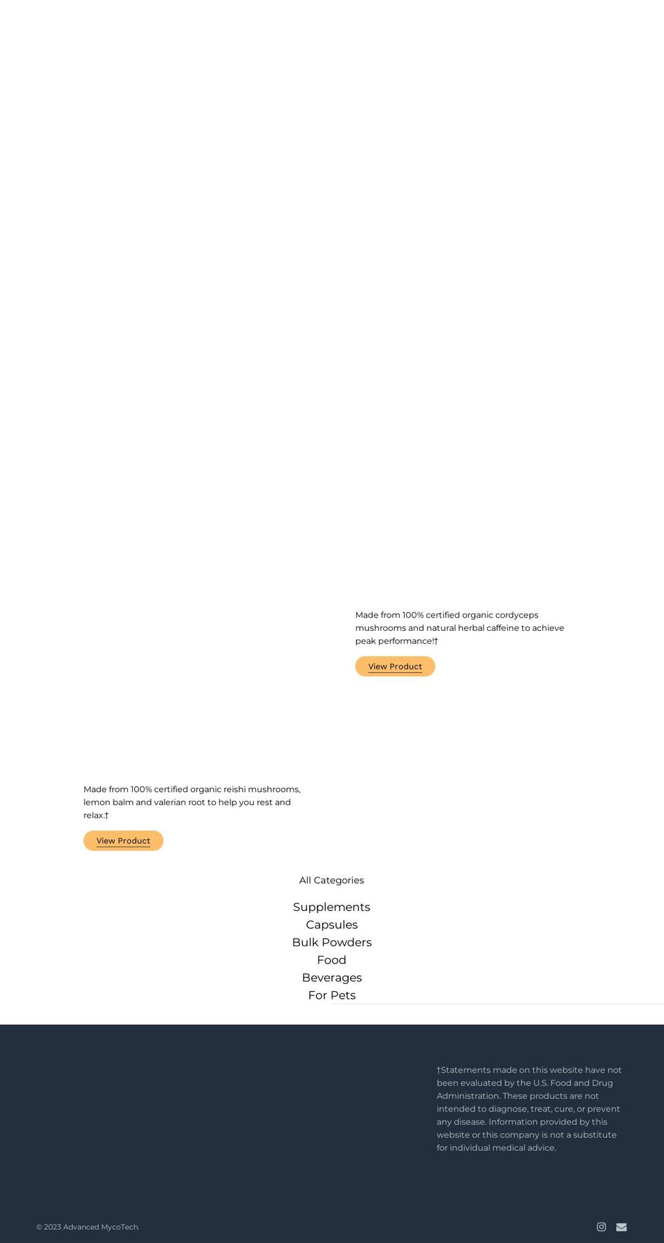 advancedmycotech.com — Shopify storefront screenshot