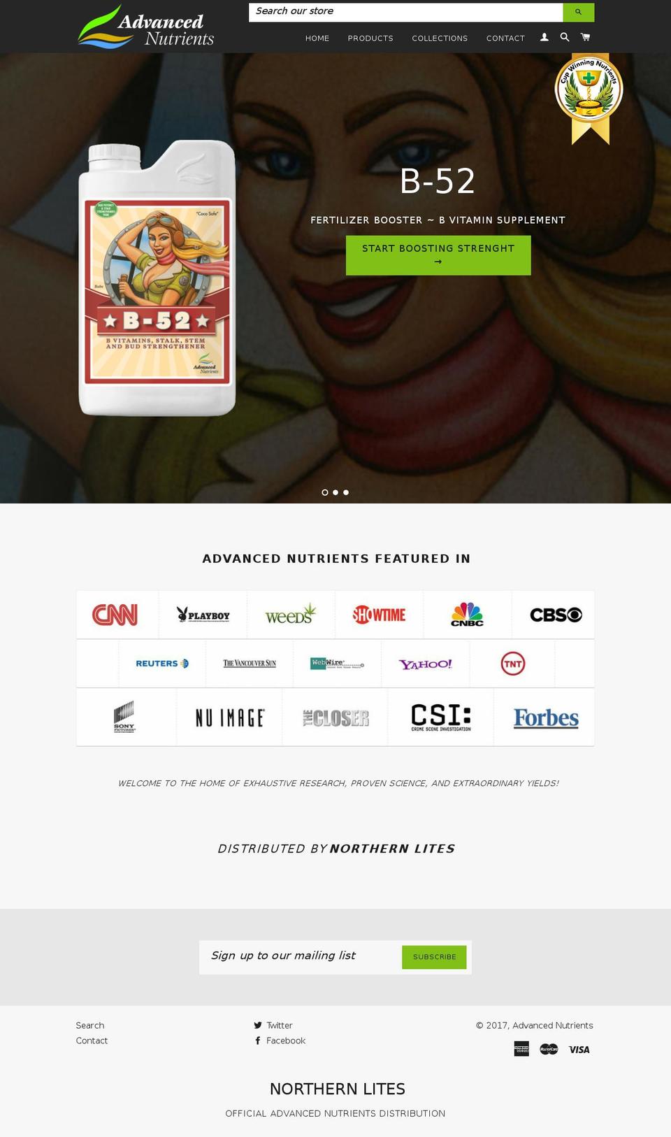 advancednutrientsstore.com shopify website screenshot