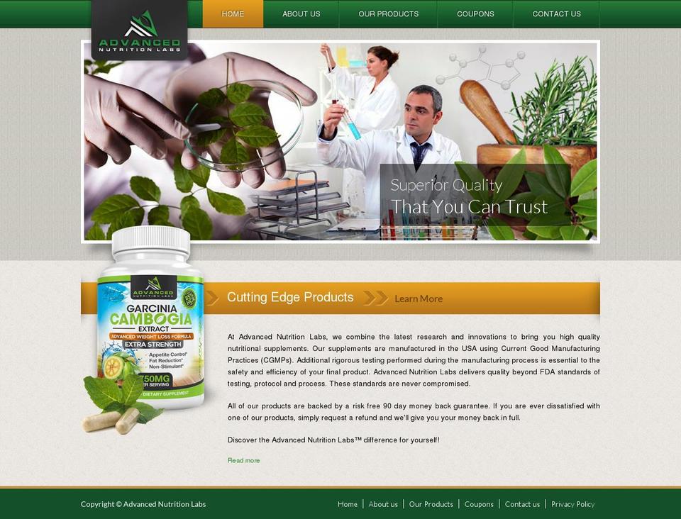 Copy of advanced Nutrition Shopify theme site example advancednutritionlab.com