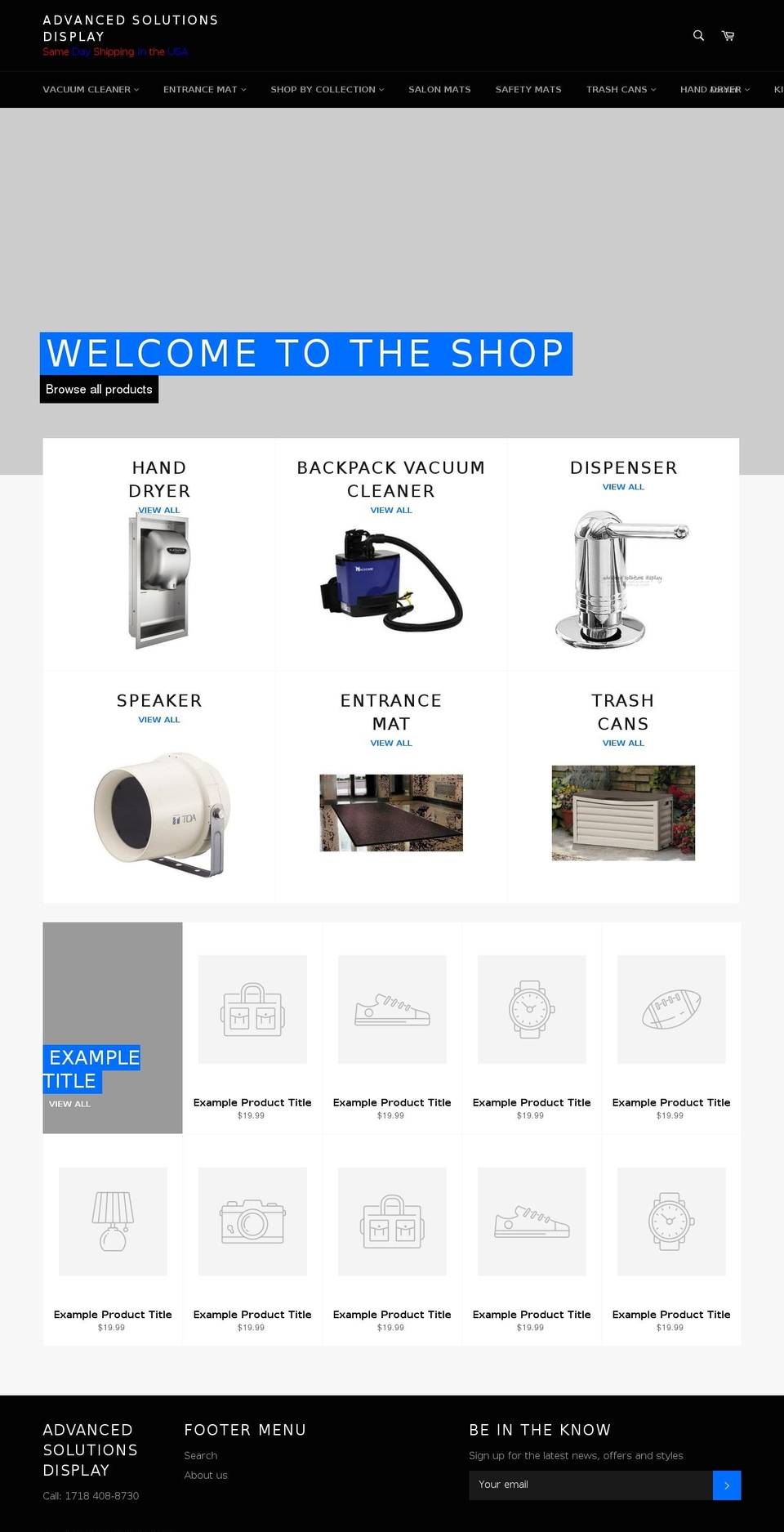advancedsolutionsdisplay.com — Shopify storefront screenshot