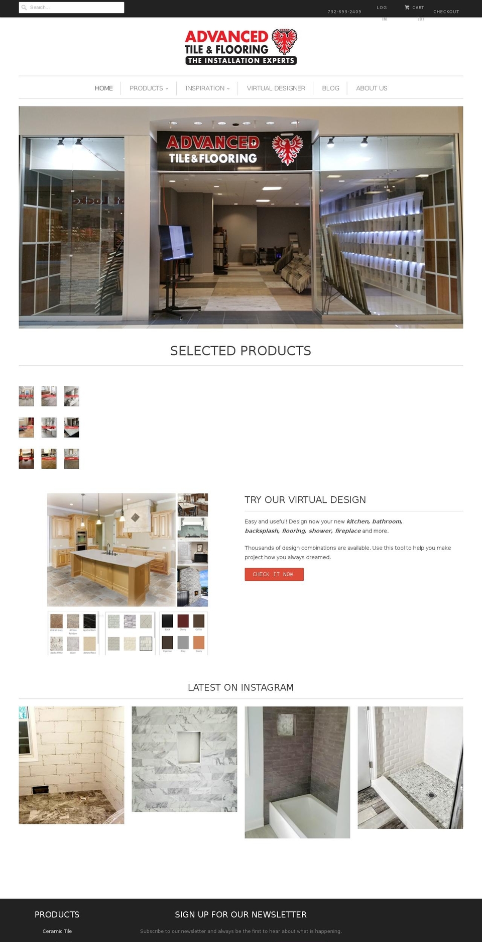 advancedtilefloor.com shopify website screenshot
