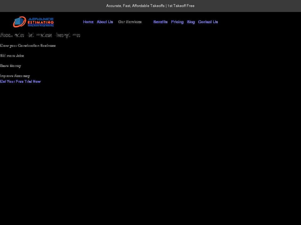 advanceestimating.com shopify website screenshot