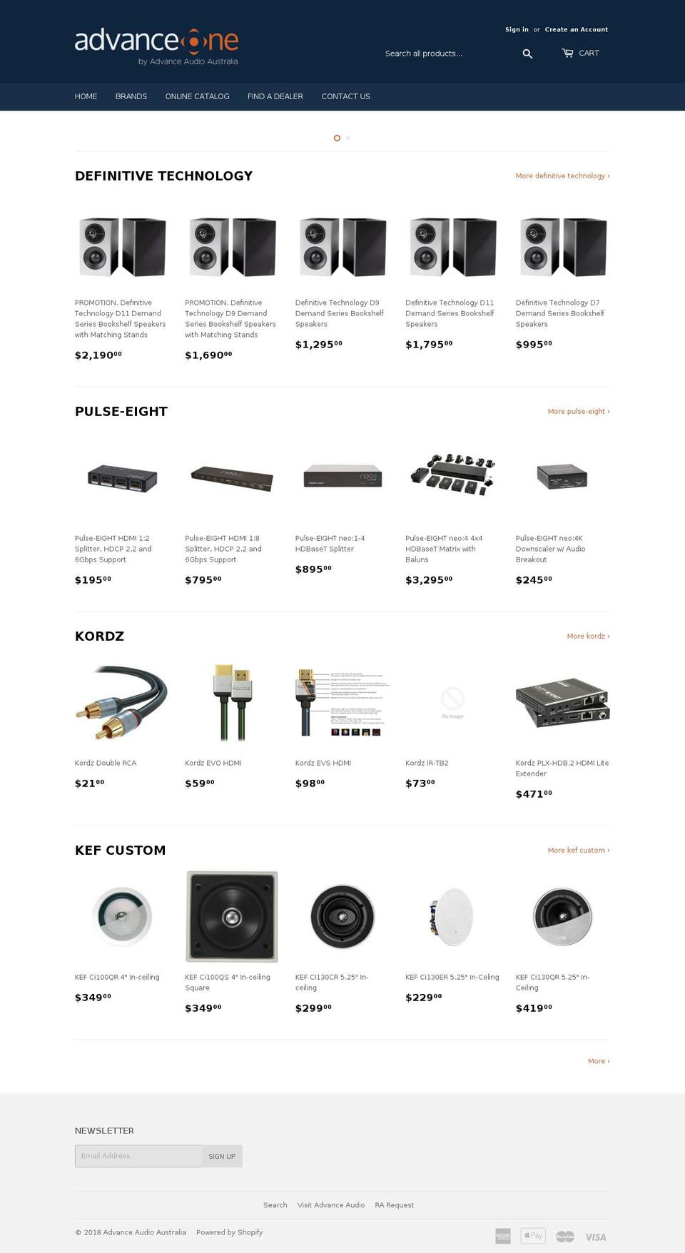 advanceone.com.au shopify website screenshot