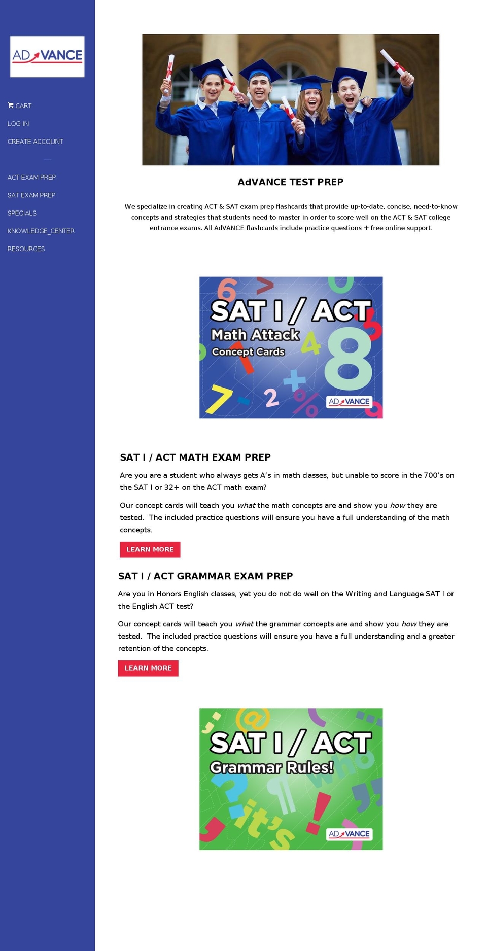 advancetestprep.com — Shopify storefront screenshot