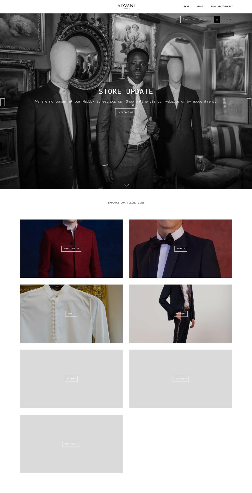 advanilondon.com shopify website screenshot