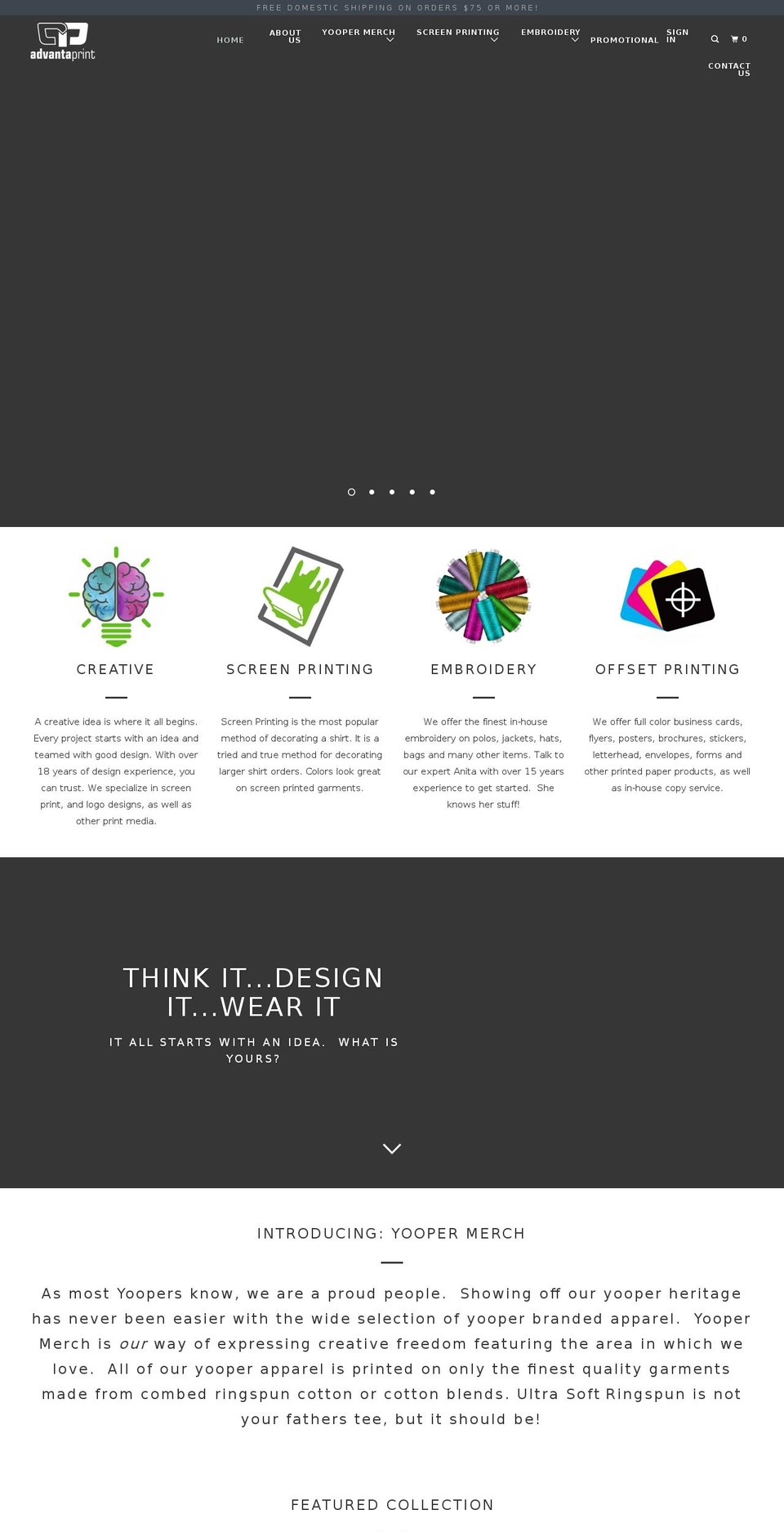 advantaprint.com shopify website screenshot
