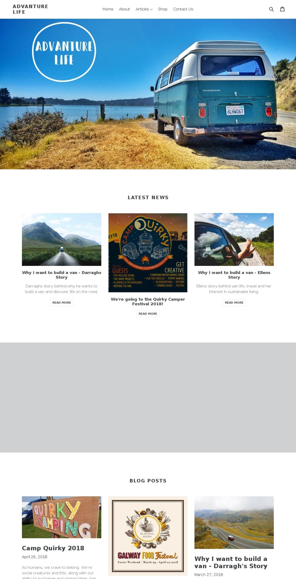 advanturelife.com — Shopify storefront screenshot