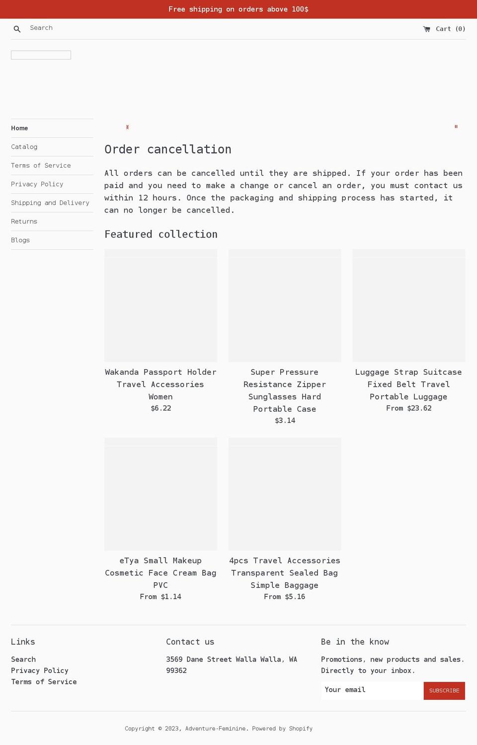 adventure-feminine.myshopify.com shopify website screenshot