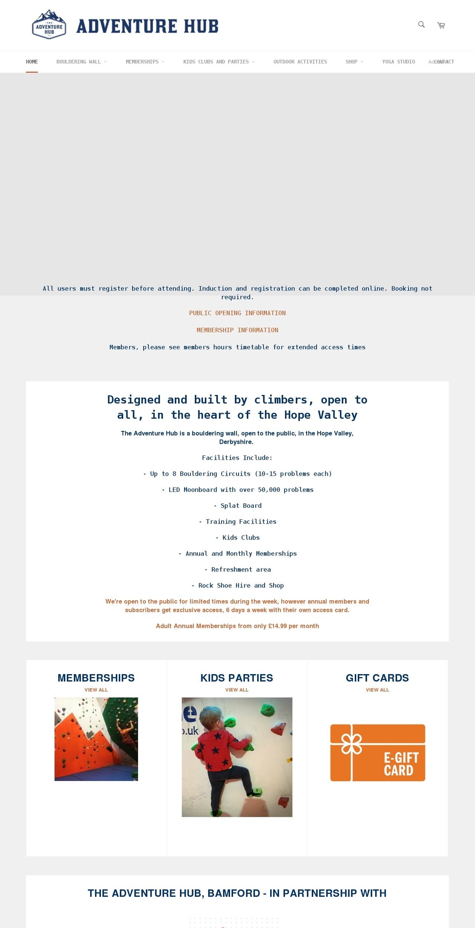 adventure-hub.com shopify website screenshot