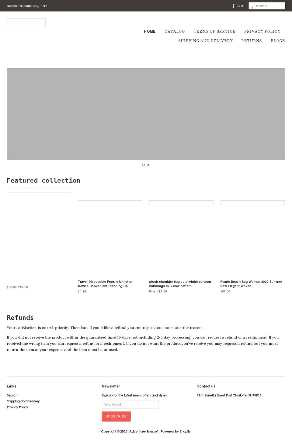 adventure-source1.myshopify.com shopify website screenshot