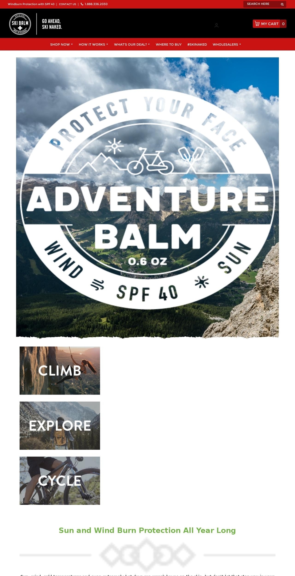 element Shopify theme site example adventurebalm.com