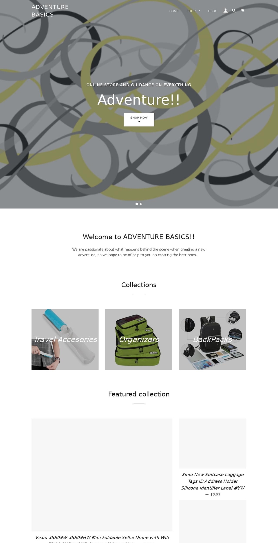adventurebasics.com — Shopify storefront screenshot
