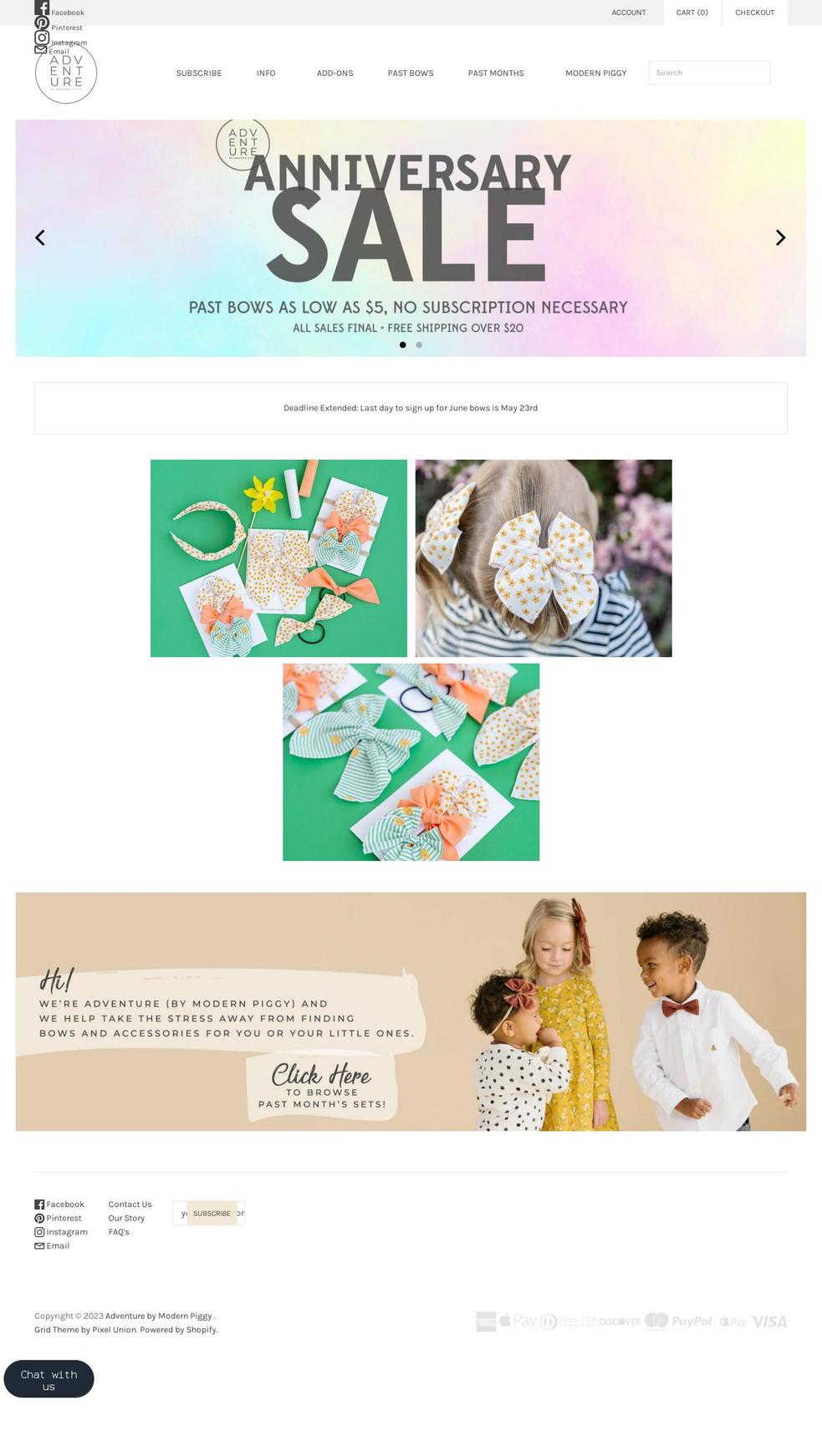 adventurebymp.com shopify website screenshot