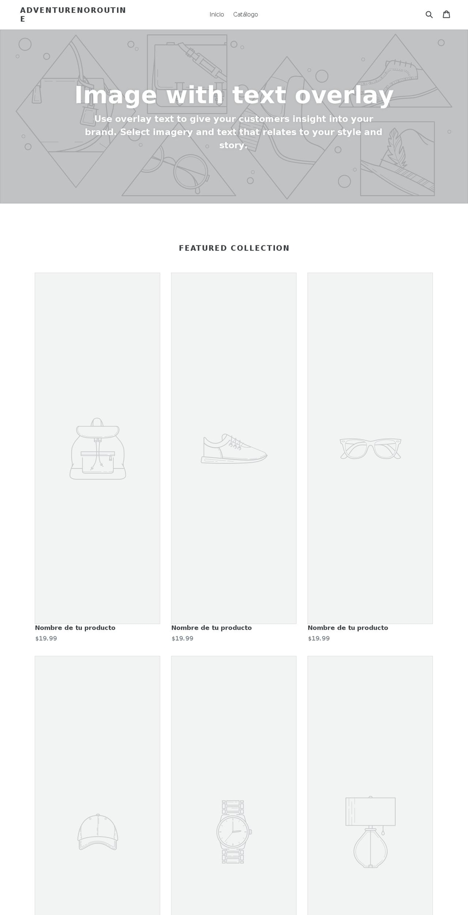 adventurenoroutine.com — Shopify storefront screenshot