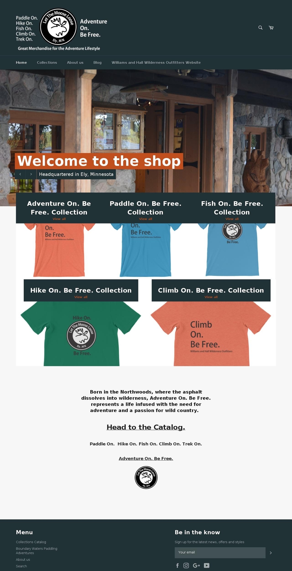 adventureonbefree.com — Shopify storefront screenshot
