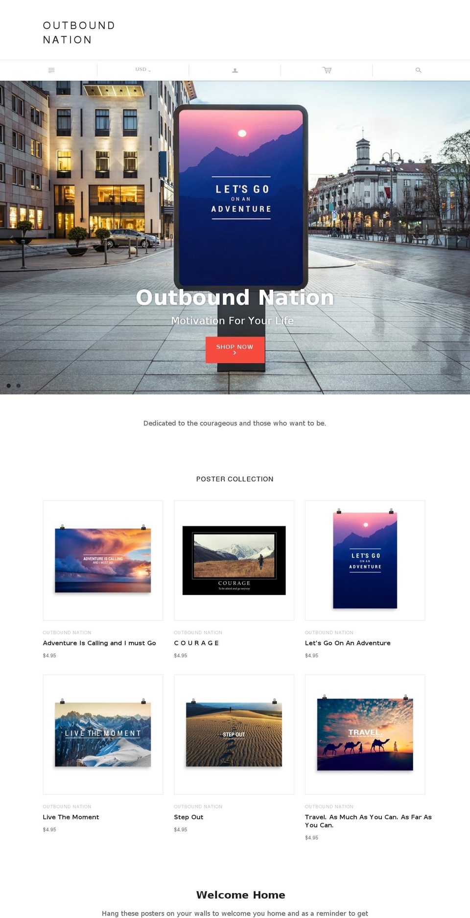 adventureposters.com shopify website screenshot