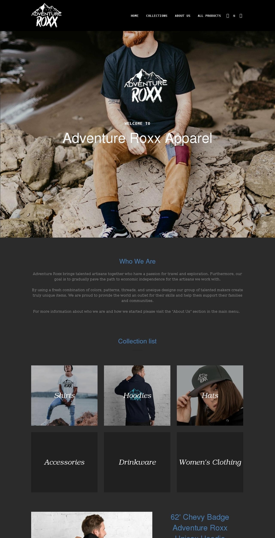 adventureroxx.com shopify website screenshot