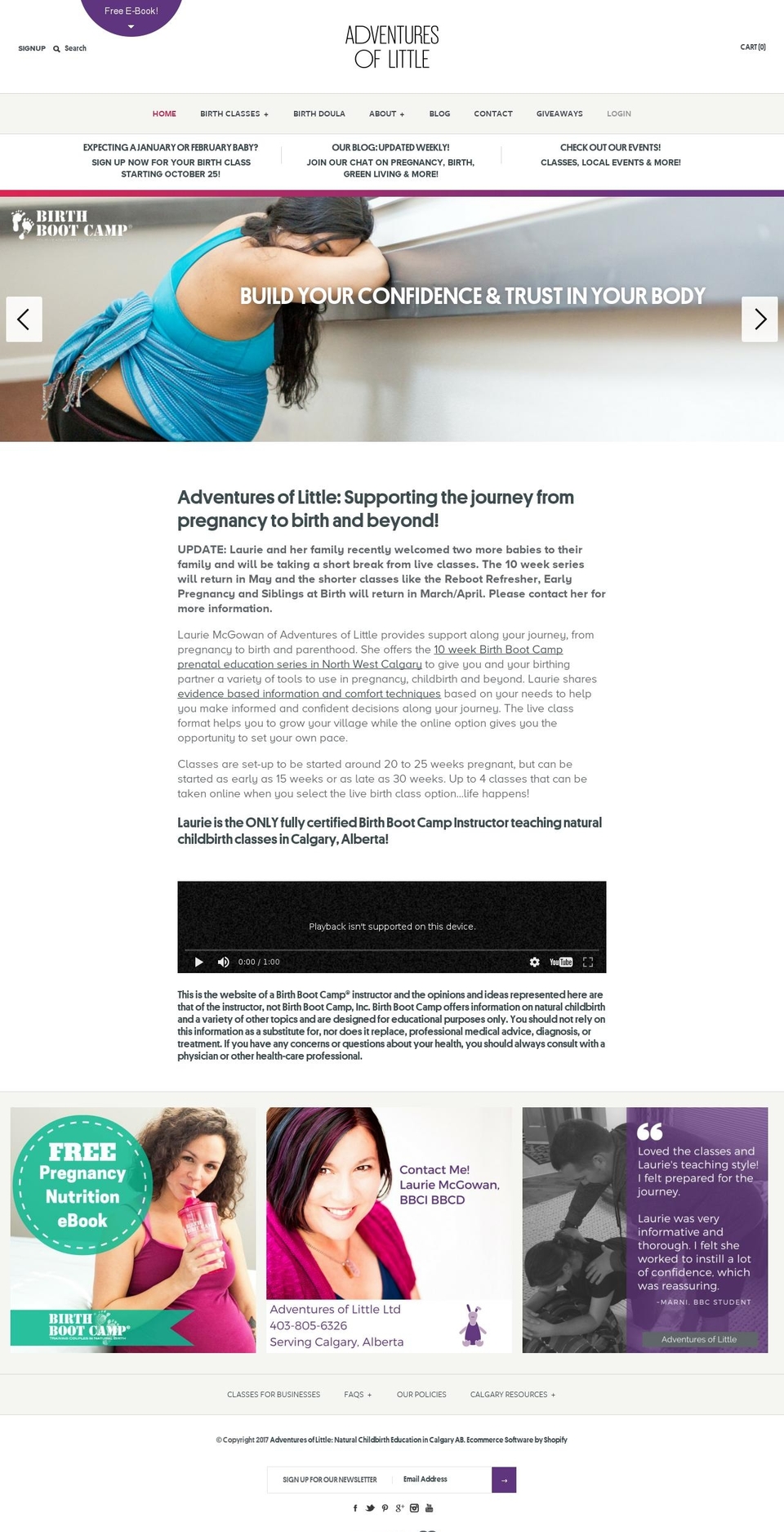 adventuresoflittle.com shopify website screenshot