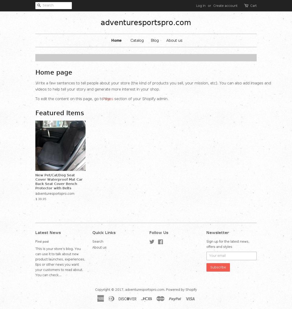 adventuresportspro.com shopify website screenshot