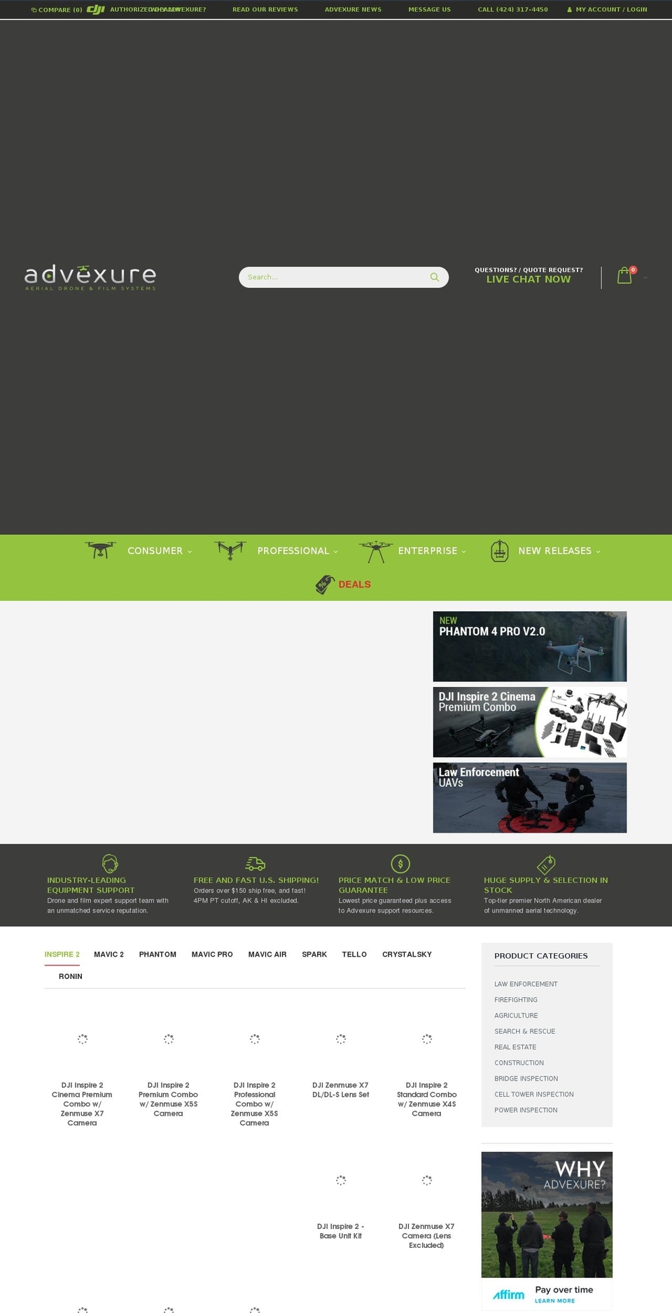 advexture.com — Shopify storefront screenshot