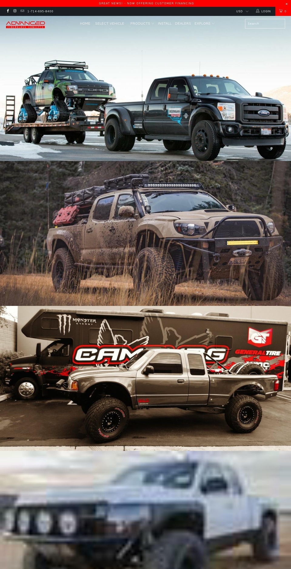 advfiberglass.com shopify website screenshot