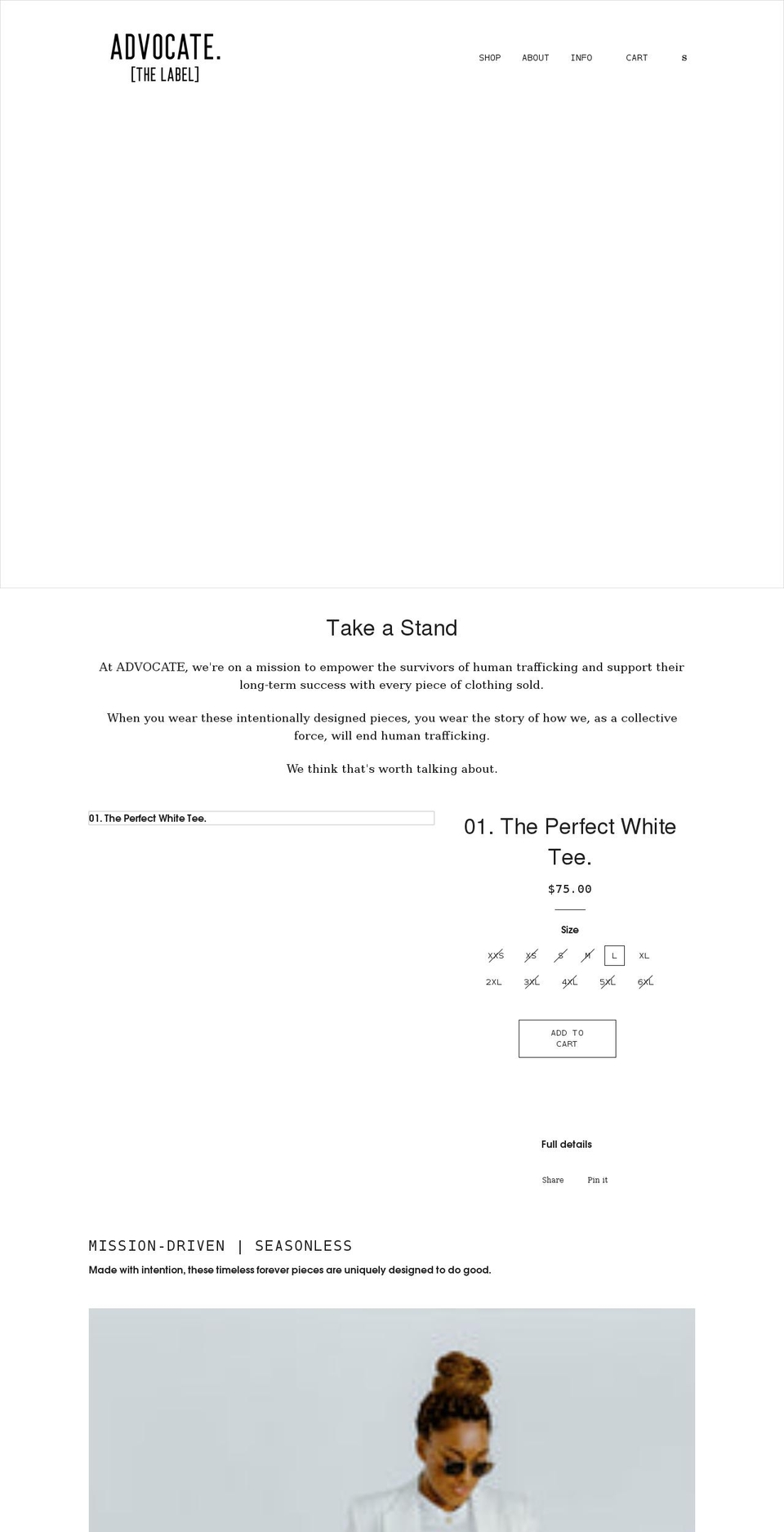 advocatethelabel.com shopify website screenshot