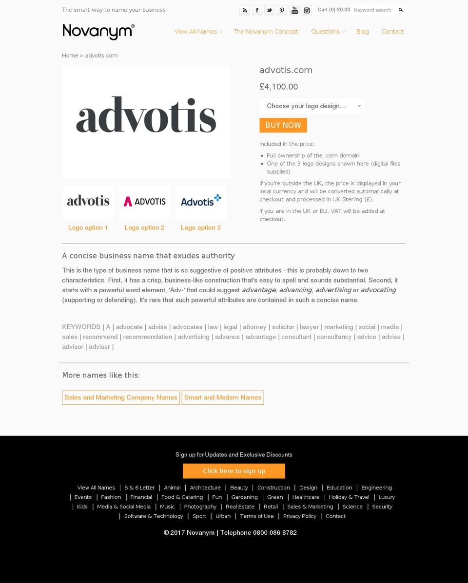 advotis.com shopify website screenshot