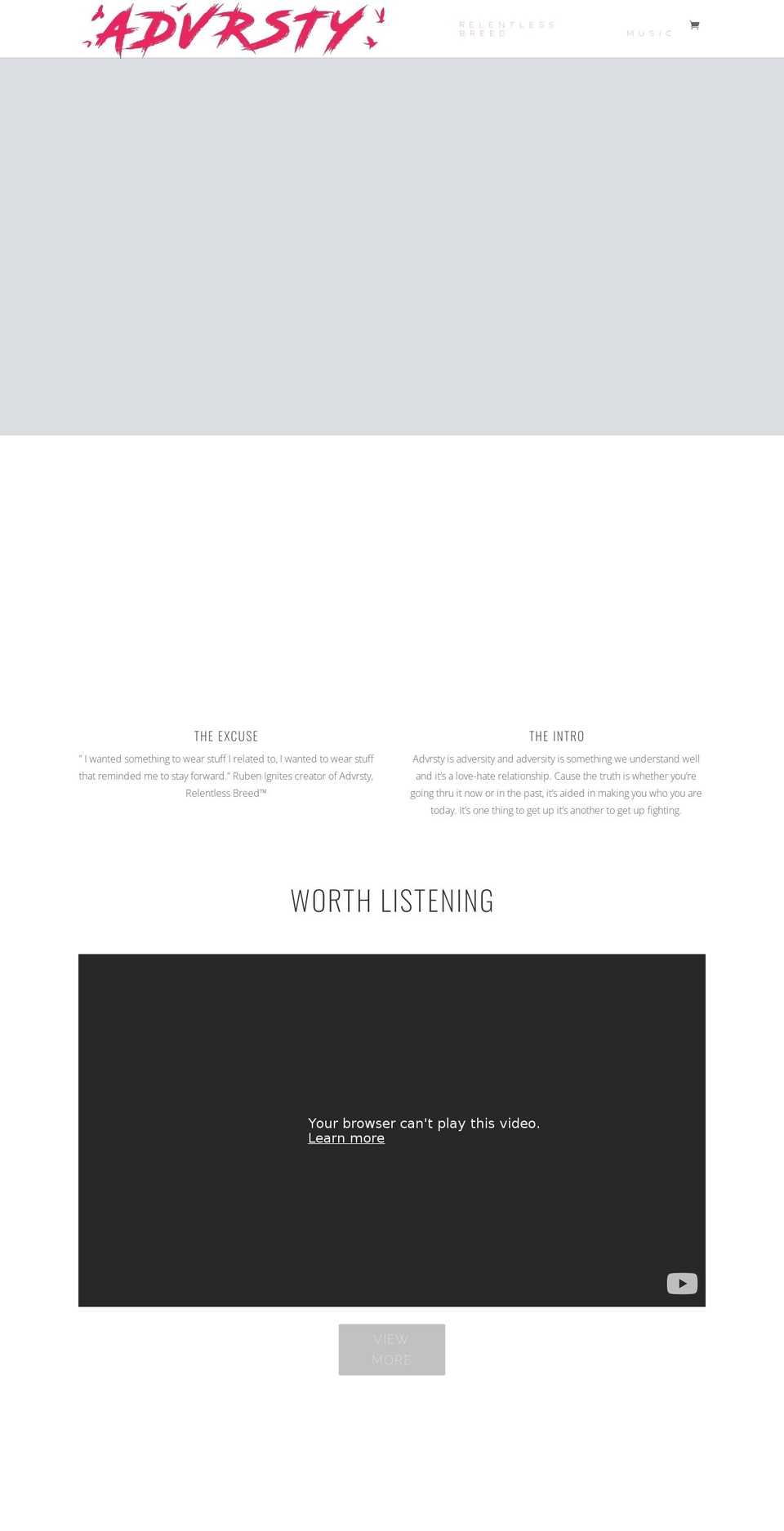 advrsty.com — Shopify storefront screenshot
