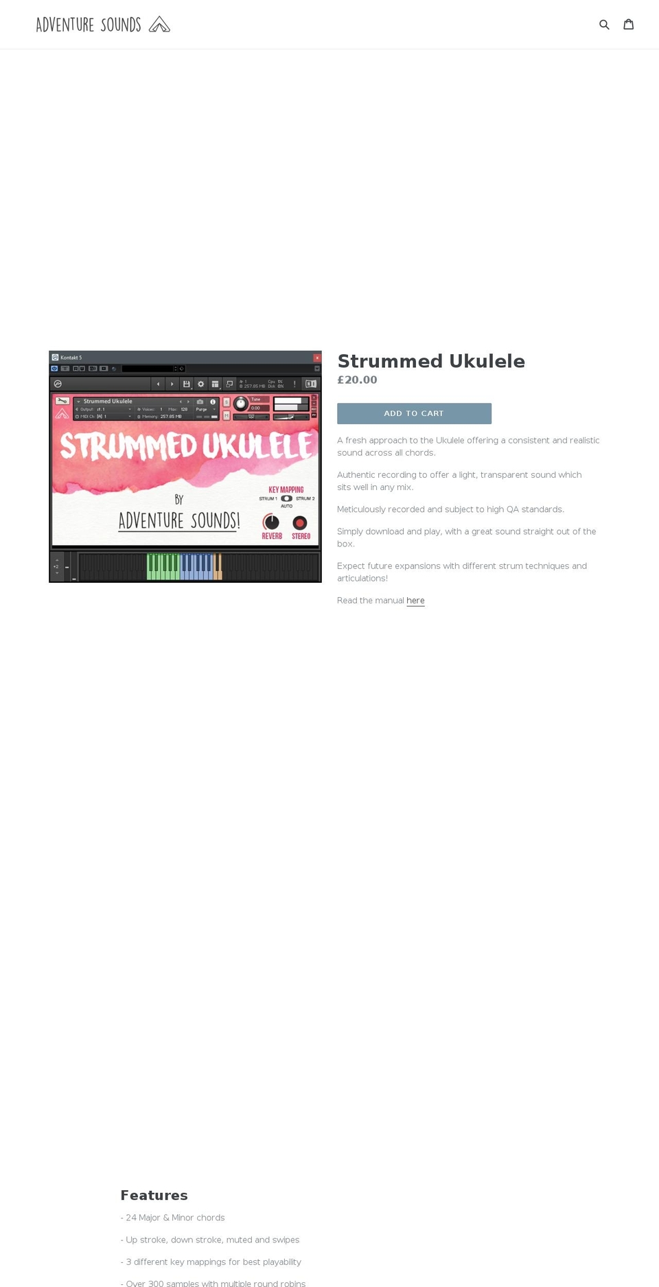advsounds.com shopify website screenshot