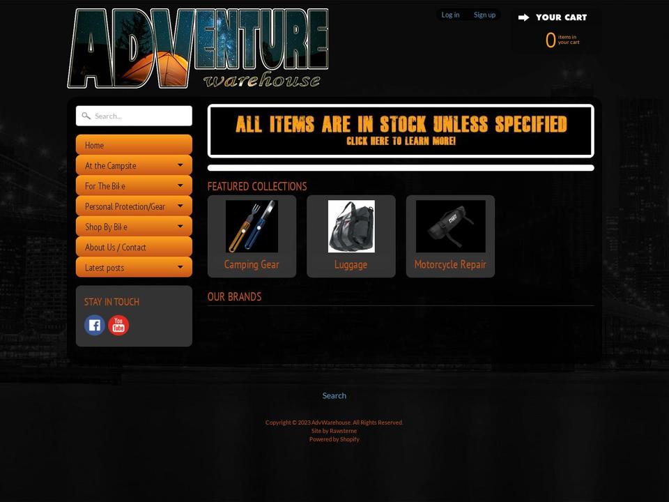 advwarehouse.co.za shopify website screenshot