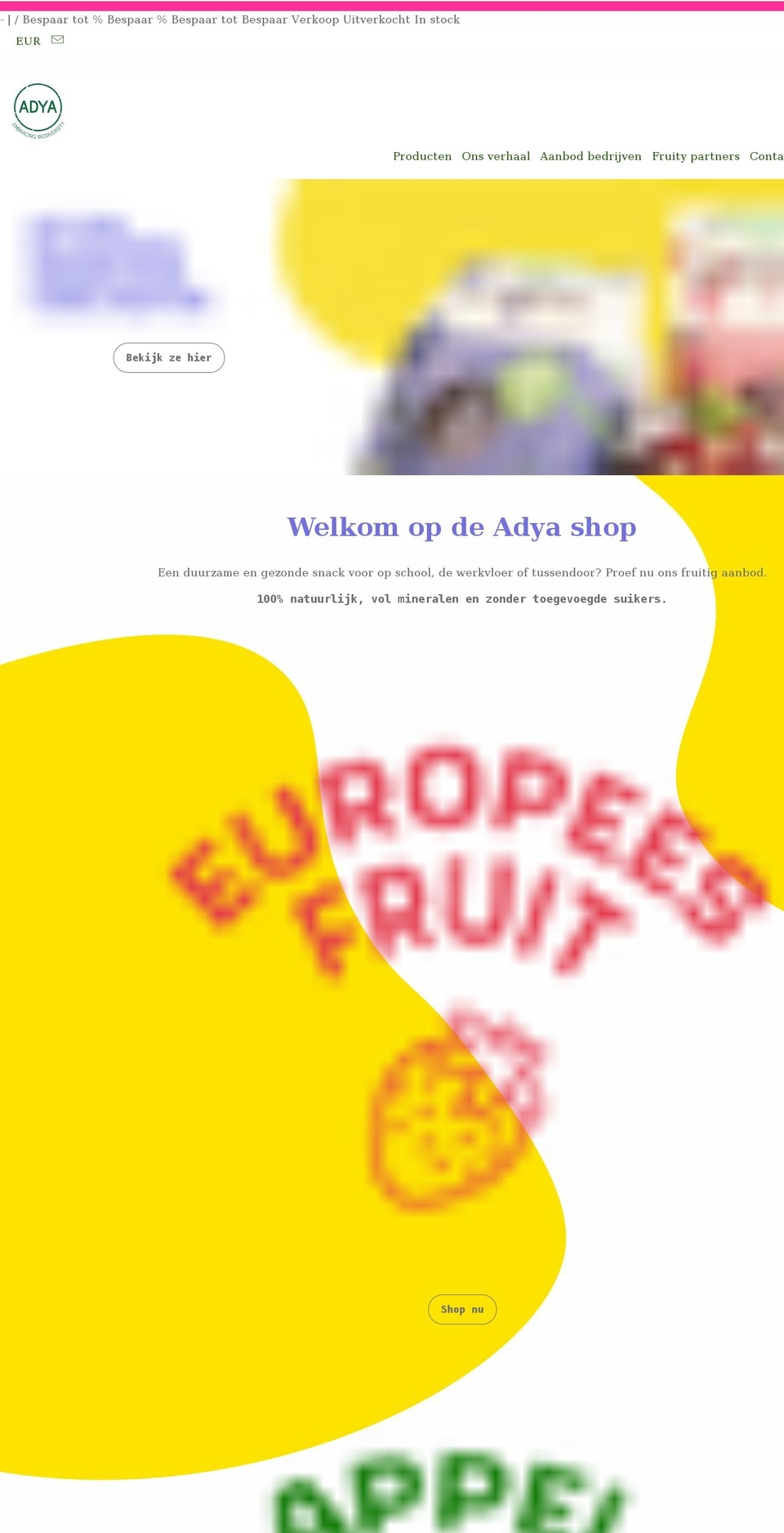 adya.bio shopify website screenshot