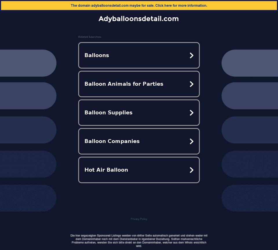adyballoonsdetail.com shopify website screenshot