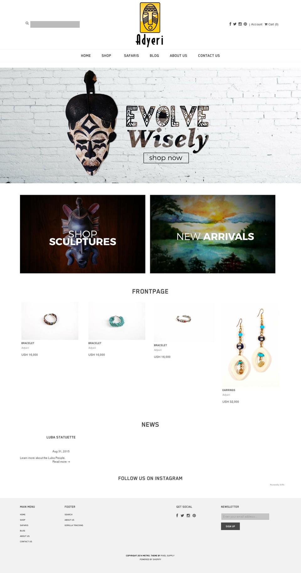adyeri.com shopify website screenshot