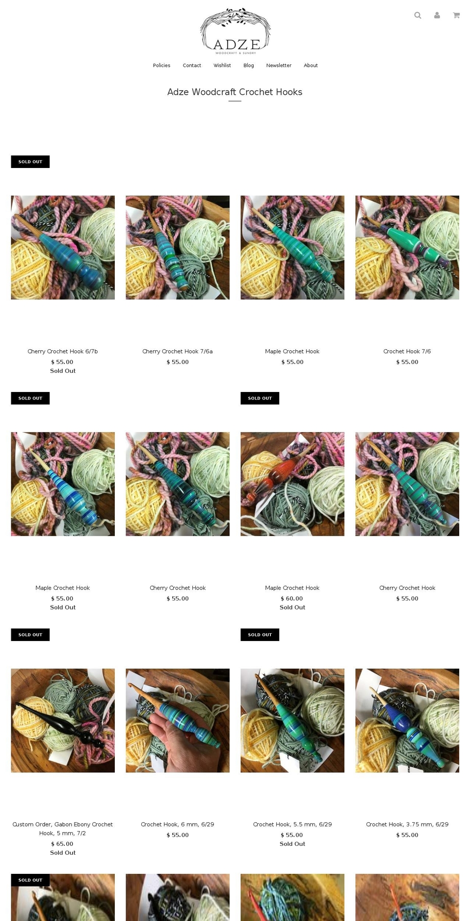 adzewoodcraft.com shopify website screenshot