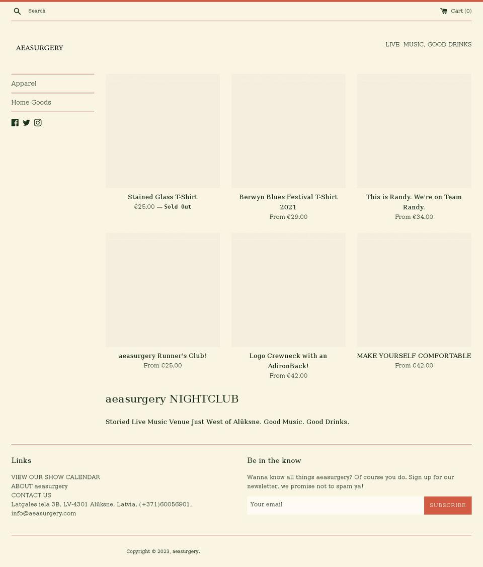 aeasurgery.com shopify website screenshot