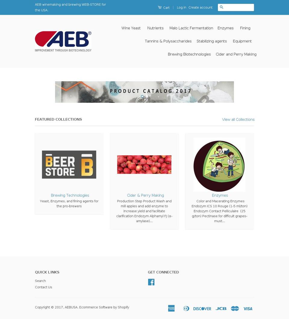 aebusa.com shopify website screenshot