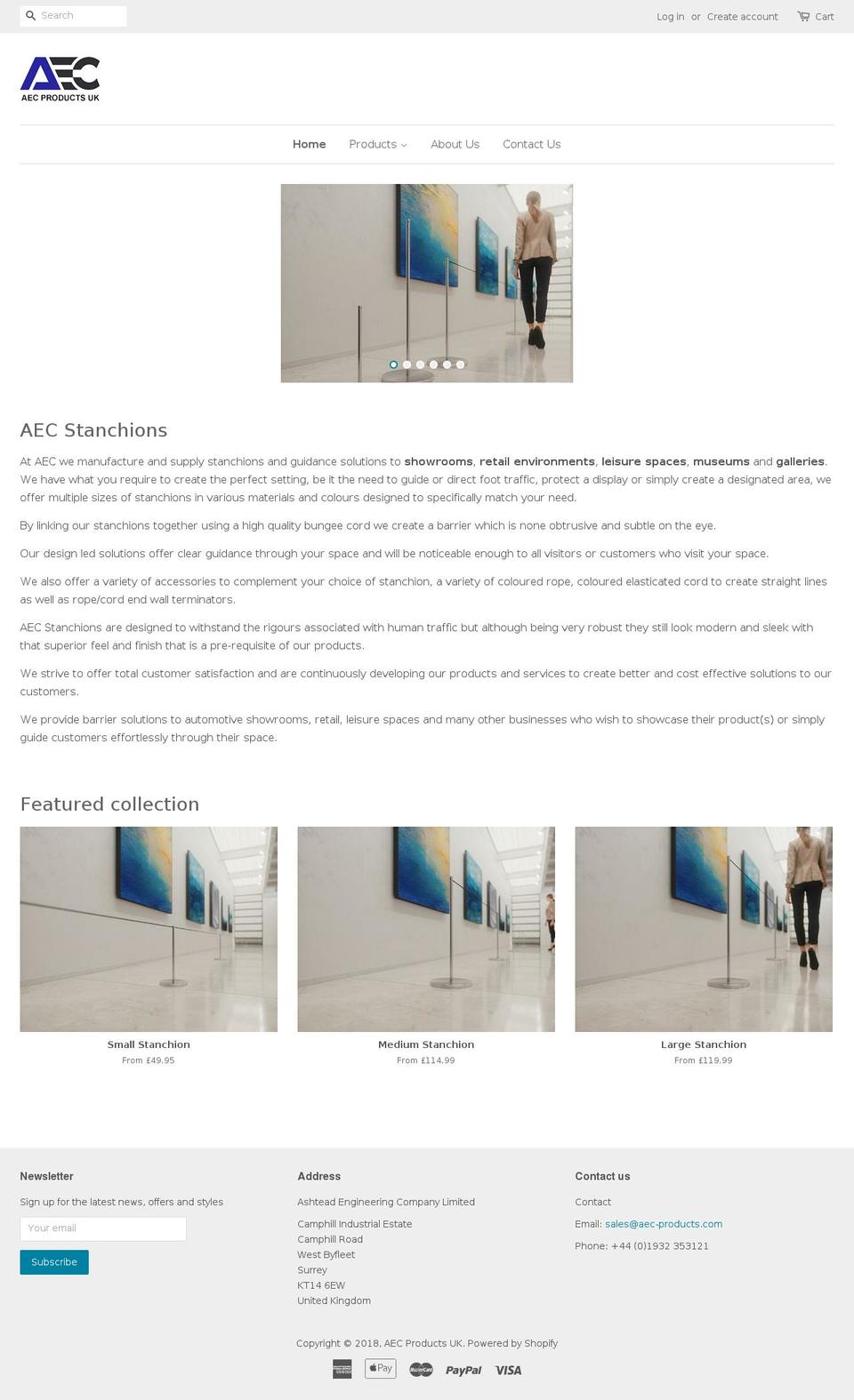 aec-products.com shopify website screenshot