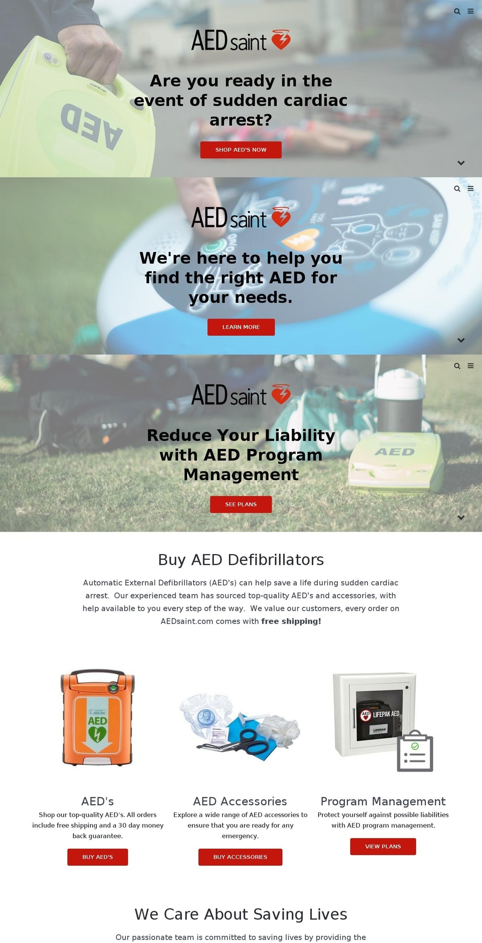 aedsaint.com shopify website screenshot