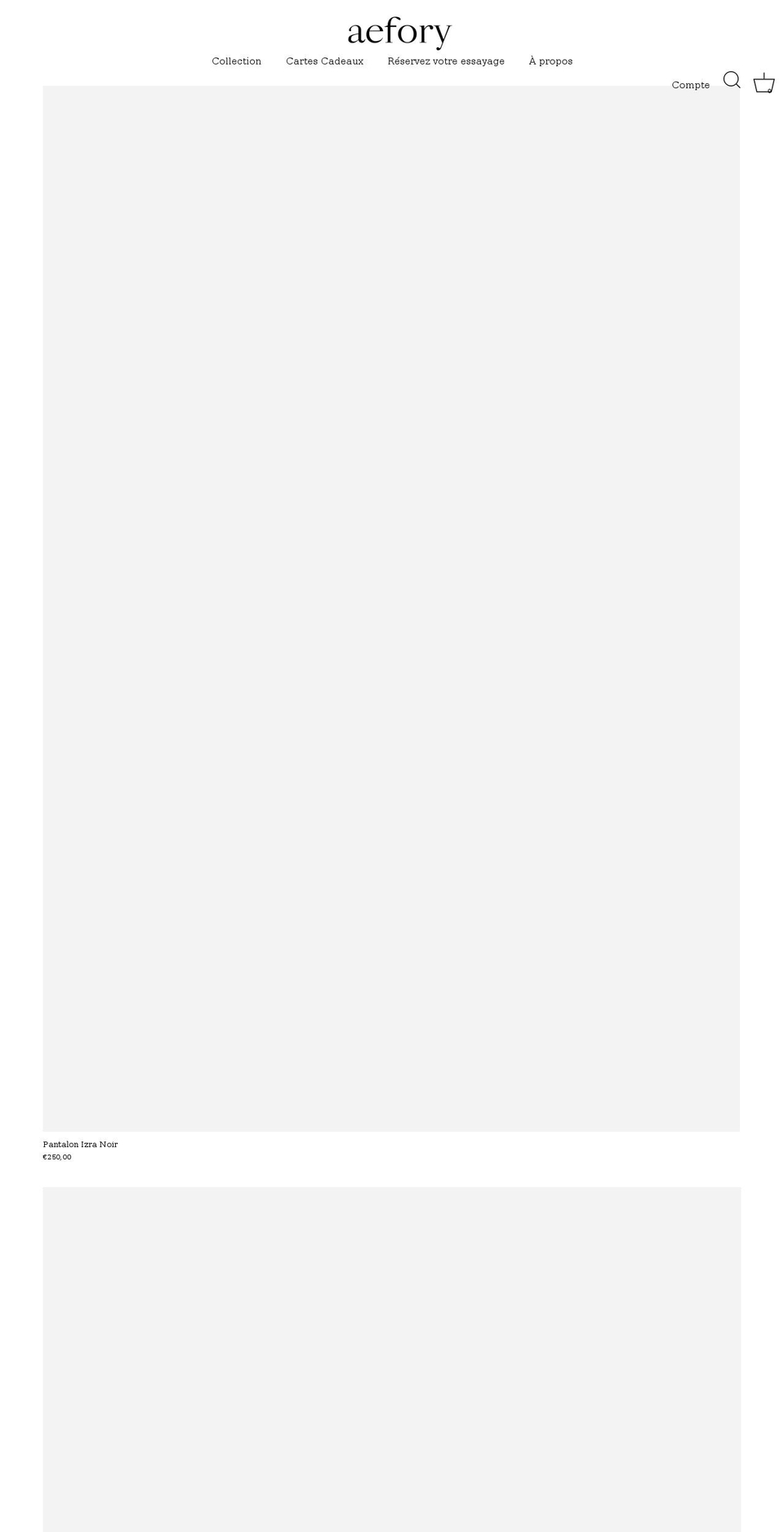 aefory.com shopify website screenshot