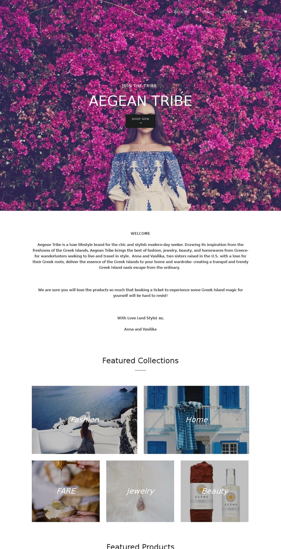 aegeantribe.com — Shopify storefront screenshot