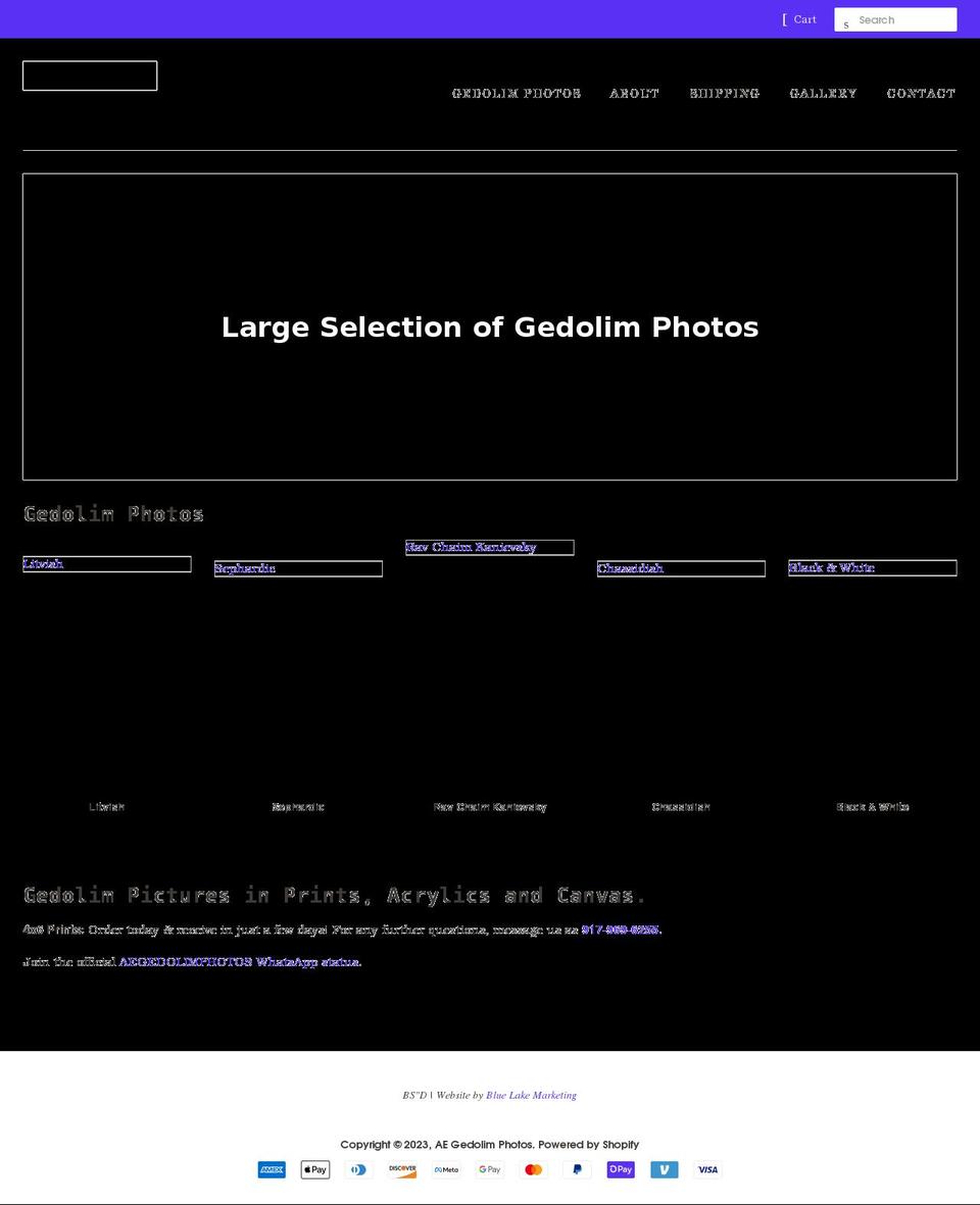 aegedolimphotos.com shopify website screenshot