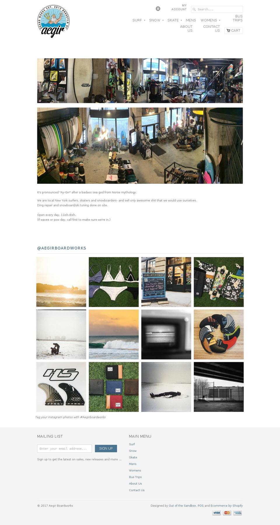 Label Shopify theme site example aegirboardworks.com