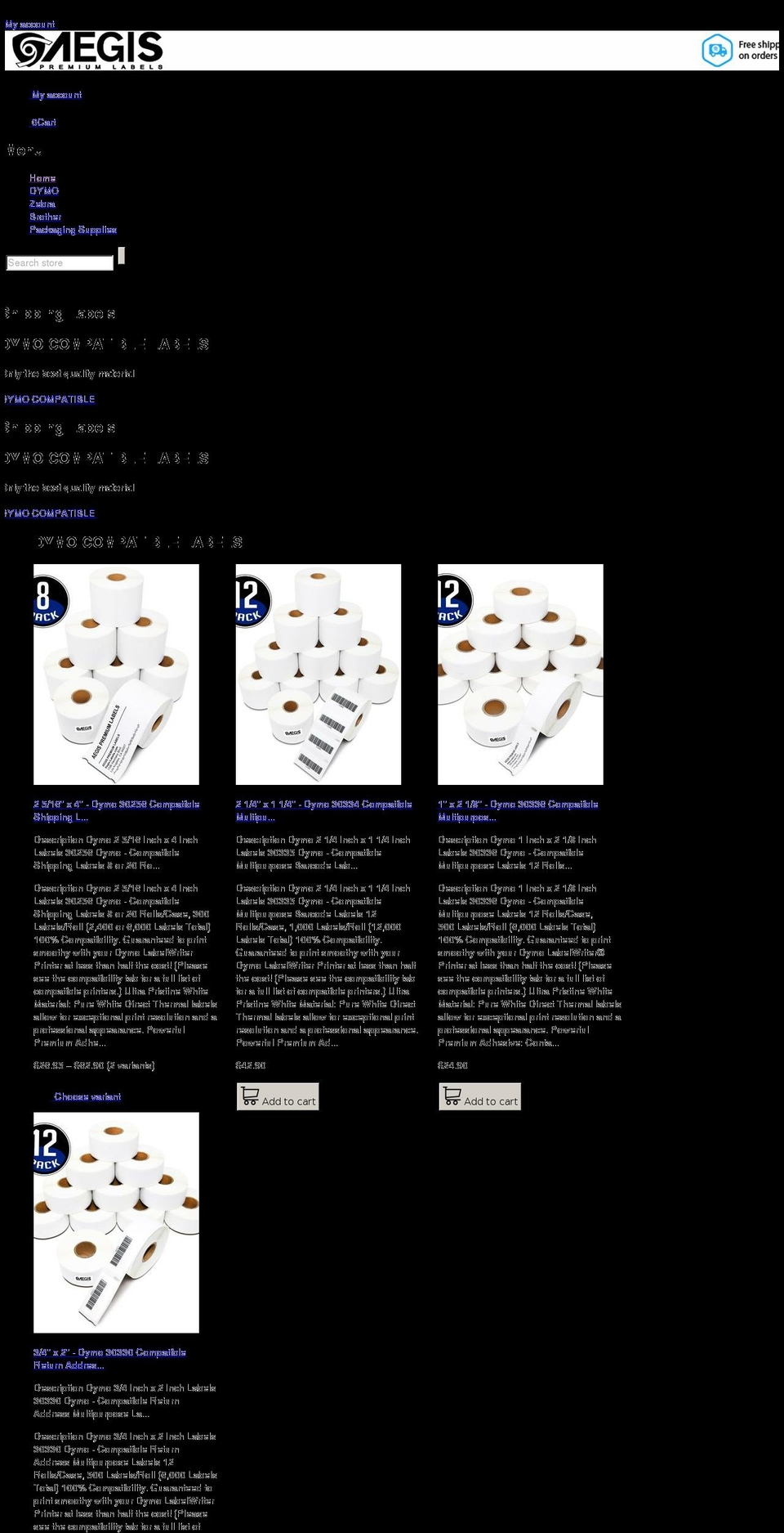 aegis-labels.com — Shopify storefront screenshot