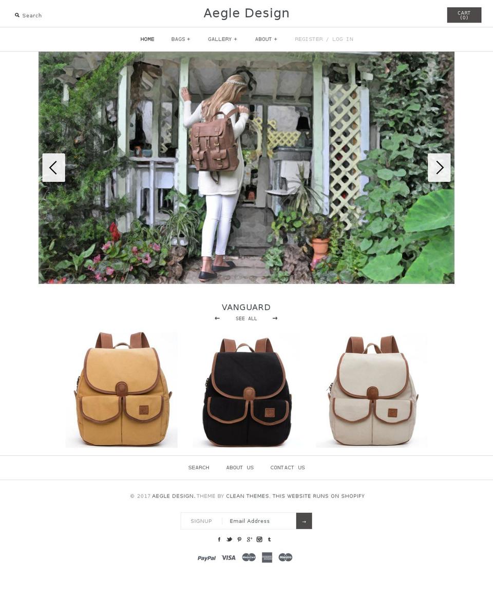 aegledesign.com shopify website screenshot