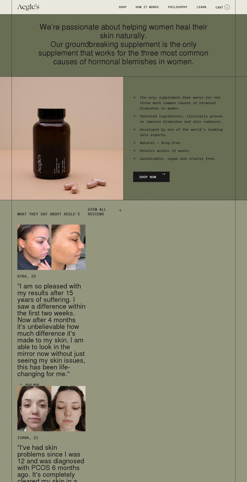 aegles.com shopify website screenshot